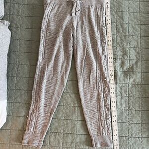 Anthropologie Gray Cable Knit Pajama Pants